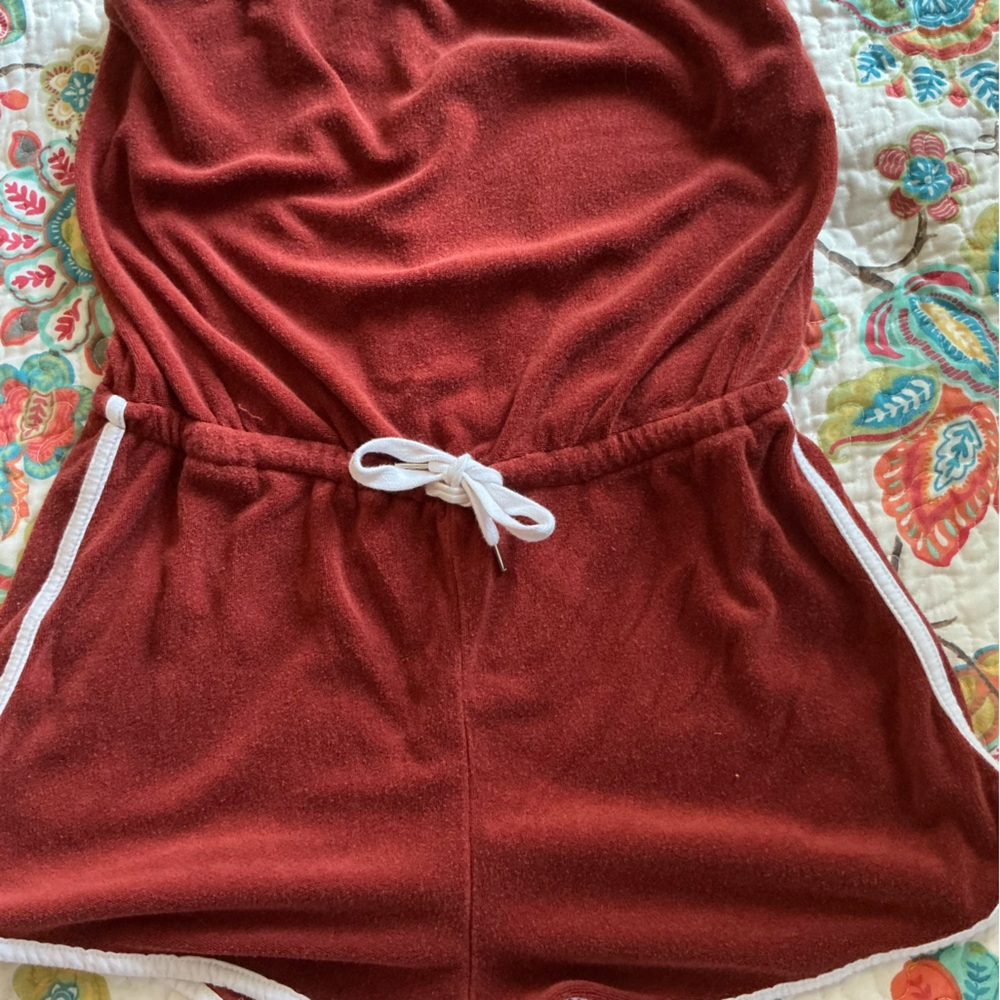 Forever 21 Red Terry Cloth Romper